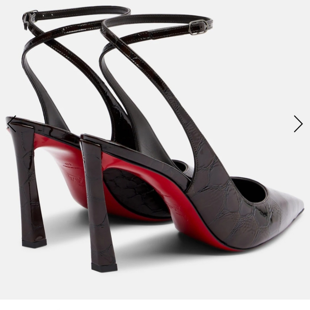 Christian Louboutin Dark Brown Heels with Red Sole